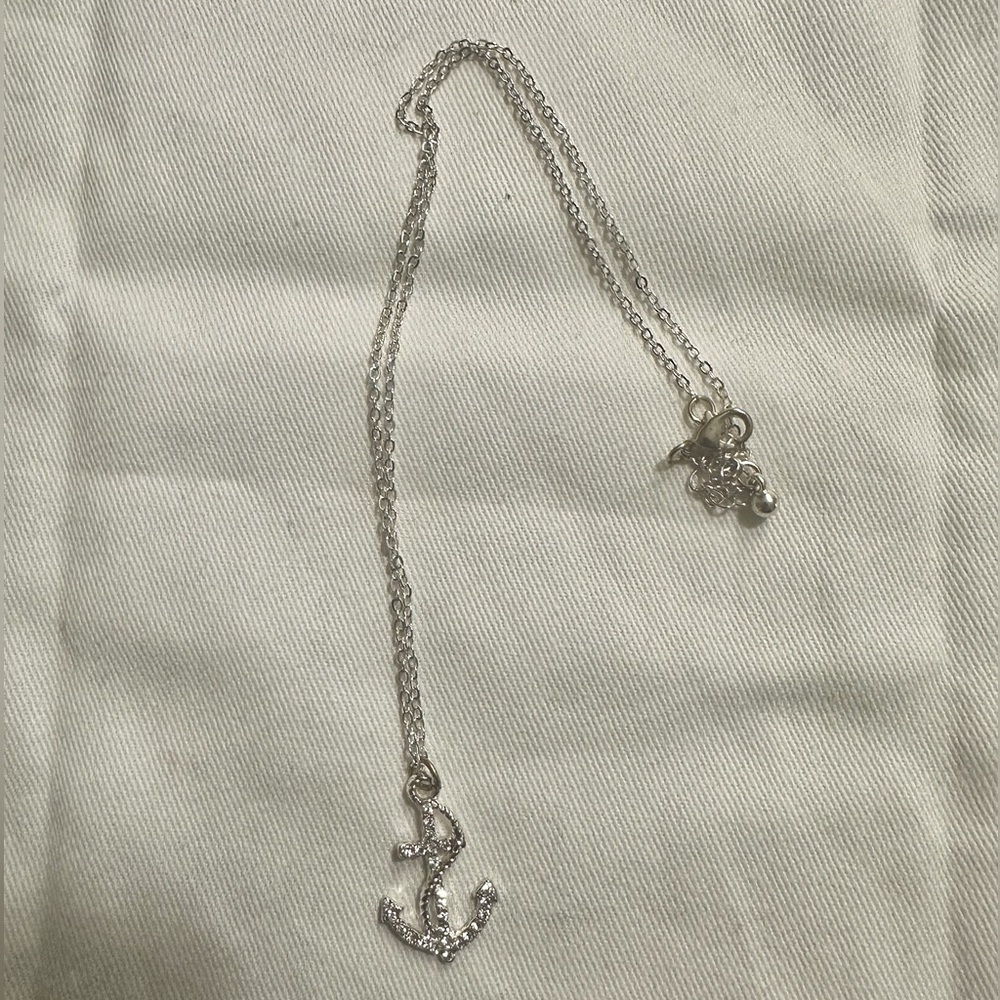 Silver Anchor Pendant Necklace